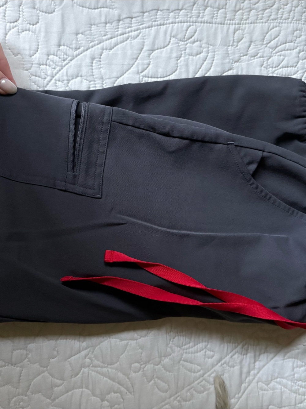 Figs Women’s Grey Joggers with Red Drawstring